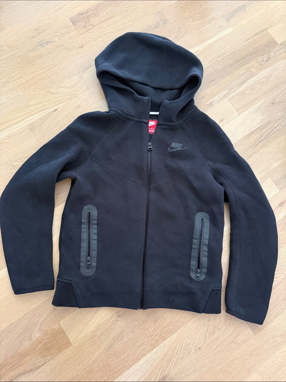 Nike Kids Black Hooded Zip-Up Jacket